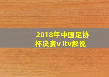 2018年中国足协杯决赛v itv解说